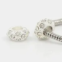 Alloy Rhinestone European Beads
