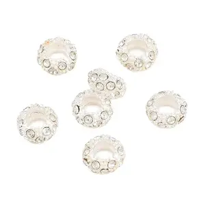 Alloy Rhinestone European Beads