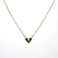 Golden Brass Heart Pendant Necklace for Women