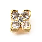 Brass Micro Pave Cubic Zirconia Beads
