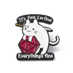 Cat with Word Alloy Brooch for Backpack Clothes