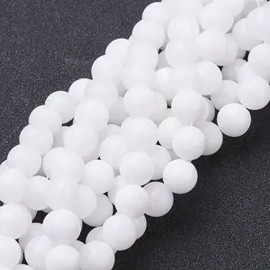 Natural White Jade Beads Strands