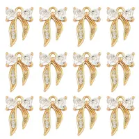 10Pcs Brass Cubic Zirconia Charms
