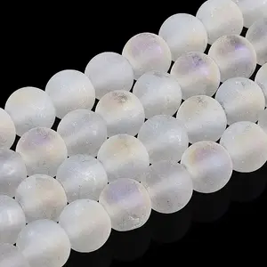 Transparent Frosted Glass Bead Strands