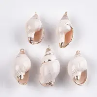 Electroplate Spiral Shell Pendants