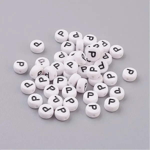 Acrylic Horizontal Hole Letter Beads