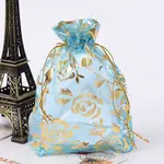 Rose Printed Organza Bags