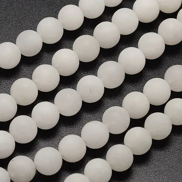Natural White Jade Beads Strands