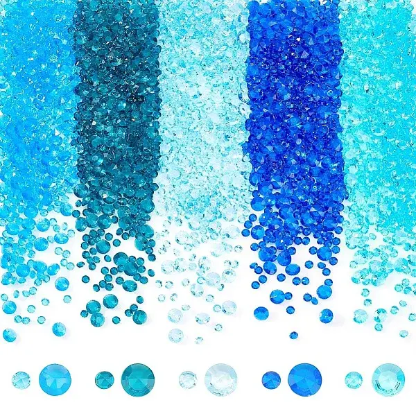 6000Pcs 10 Styles Pointed Back Acrylic Rhinestone Cabochons