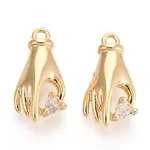 Brass Micro Pave Clear Cubic Zirconia Pendants