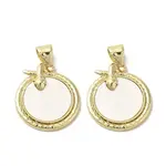 Brass Pave Shell Pendants