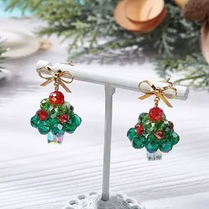 Handmade Glass Beads Dangle Stud Earrings