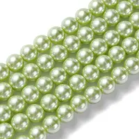 Eco-Friendly Dyed  Glass Pearl Round Bead Strands