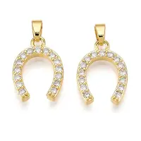Brass Micro Pave Cubic Zirconia Pendants