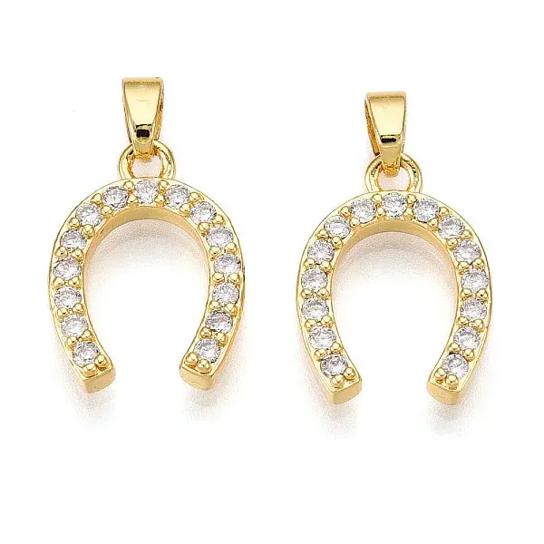 Brass Micro Pave Cubic Zirconia Pendants