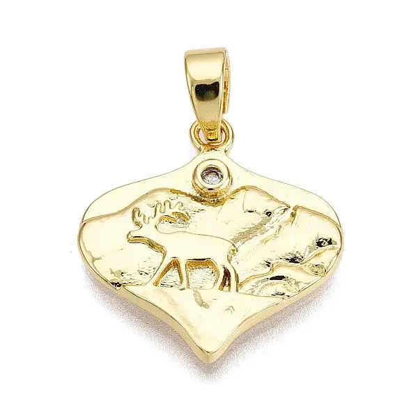 Brass Micro Pave Cubic Zirconia Pendants