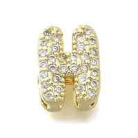 Brass Micro Pave Cubic Zirconia Letter Multi-Strand Links
