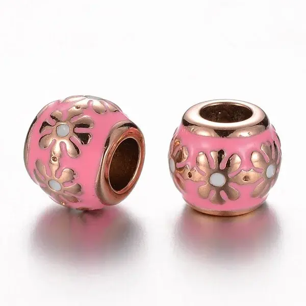 304 Stainless Steel Enamel European Beads