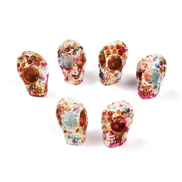 Spray Painted Resin Beads Strands