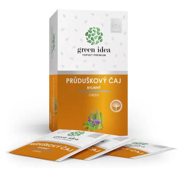 Green Idea Průduškový čaj bylinný čaj na podporu zdravia dýchacích ciest 20 ks