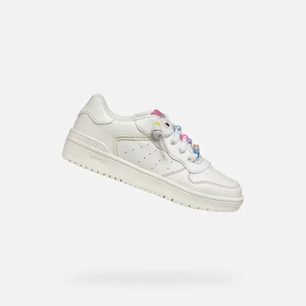 White Girls Geox Washiba Sneakers - Girls