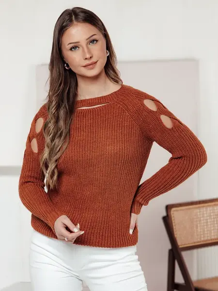 Dámsky sveter SLITARIA rudy