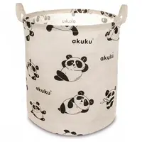 Mamitati Koš na hračky, uzavíratelný, bavlna, Panda - béžový, 43L