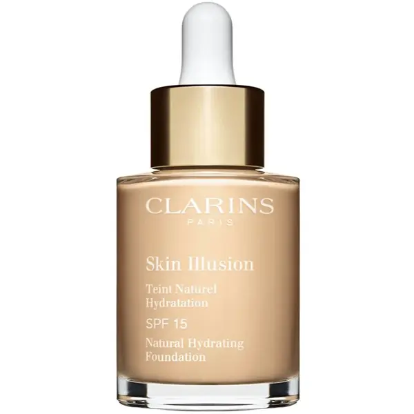 Clarins Skin Illusion Natural Hydrating Foundation rozjasňující hydratační make-up SPF 15 odstín 101W Linen 30 ml
