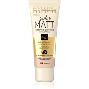 Eveline Cosmetics Satin Matt matující make-up se šnečím extraktem odstín 102 Vanilla 30 ml
