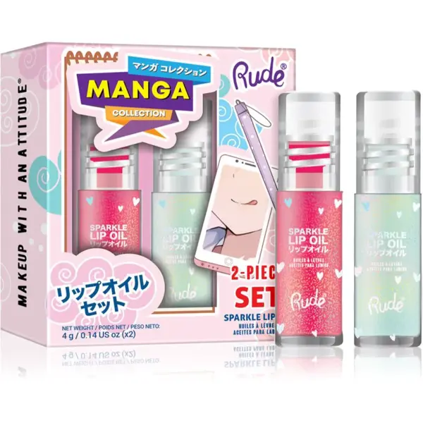 Rude Cosmetics Manga Collection sada na rty Watermelon And Mint Duo 2x2 g