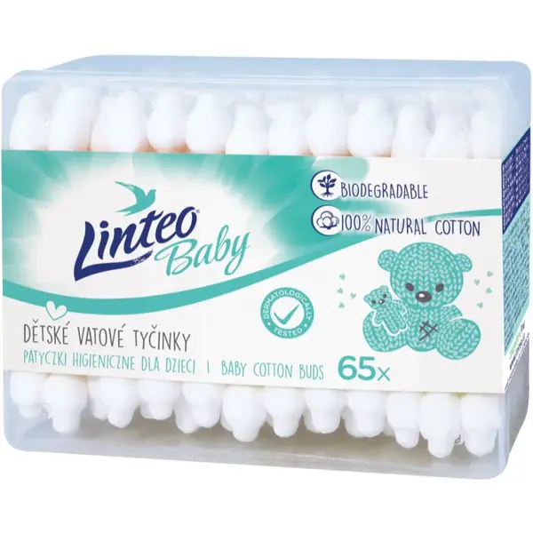Linteo Baby vatové tyčinky pro děti 65 ks