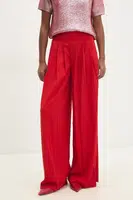 Kalhoty Answear.LAB dámské, červená barva, široké, high waist