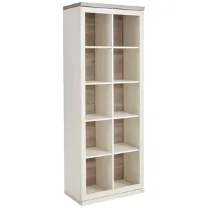 Hom`in REGÁL, šedá, bílá, 80/209/43 cm