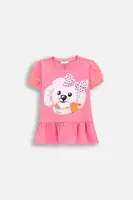 Tričko Coccodrillo růžová barva, FLOWER PARADISE GIRL KIDS