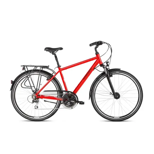 Pánské trekingové kolo Kross Trans 3.0 28" - model 2021 M (19") černá/červená/stříbrná
