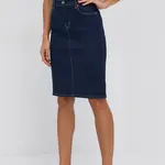 Džínová sukně Lauren Ralph Lauren tmavomodrá barva, mini, jednoduchá