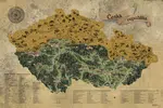 Stírací mapa Česka Deluxe XL – zlatá