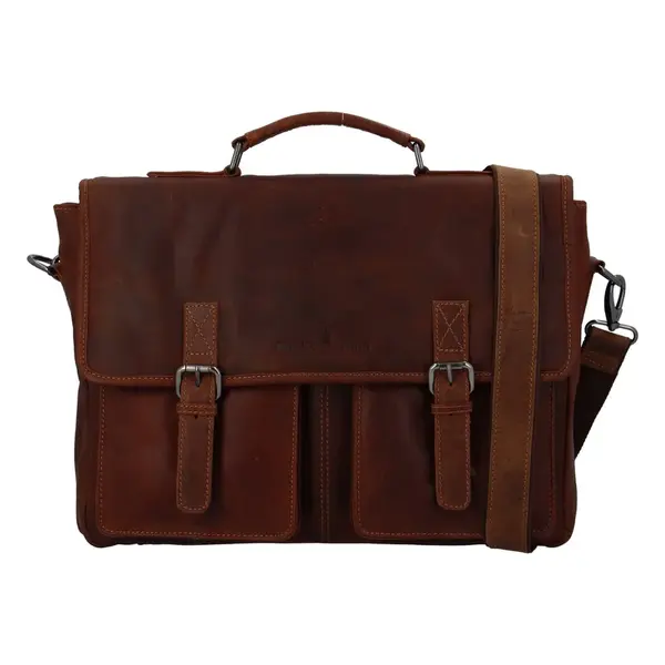 Pánská kožená brašna hnědá - Greenwood Louney