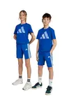 Dětské bavlněné šortky adidas modrá barva, s aplikací, nastavitelný pas, JY5017