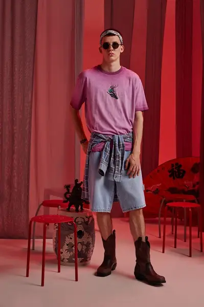 Bavlněné tričko Medicine pánské, růžová barva, s potiskem