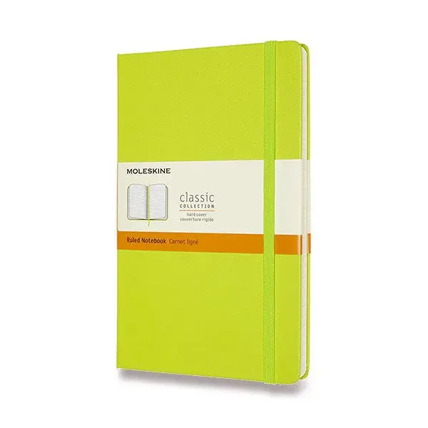 Zápisník Moleskine - tvrdé desky L, linkovaný, limetka