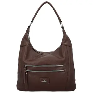 Módní dámská koženková kabelka na rameno Coveri Luiza, coffee