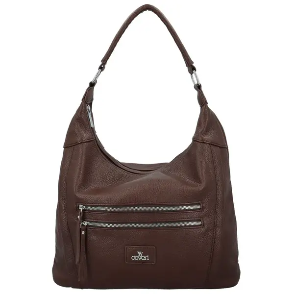 Módní dámská koženková kabelka na rameno Coveri Luiza, coffee
