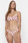Trendyol Bílý květinový vzorovaný gype bikiny spodní díl