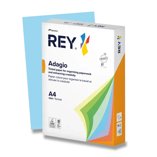 Barevný papír Rey Adagio, střední sytost, 500 listů - modrý