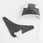 Jarní kojenecká čepička se šátkem na krk New Baby Sebastian šedá 56 (0-3m)