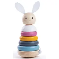 Bigjigs Baby Dřevěná motorická nasazovací věž zajíček