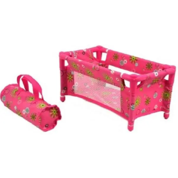 Postýlka pro panenky kov/plast rozkládací v látkové tašce 27x14x10cm