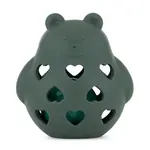 PETITE&MARS Hračka silikonová s chrastítkem Bear Basil Misty Green 0m+