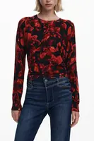 Dámsky čierny vzorovaný sveter Desigual